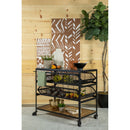 Ingalls - Accent Storage Cart With Casters, Shelves - Black by HouseOfZazla
