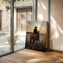 Back to the Prairie – Cowgirl on Horse at Dusk