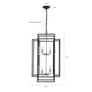 18' Modern 8-Light Black & Chrome Geometric Pendant Chandelier