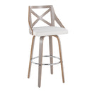 Charlotte - Farmhouse Fixed Height Bar Stool With Round Footrest (Set of 2) by HouseOfZazla