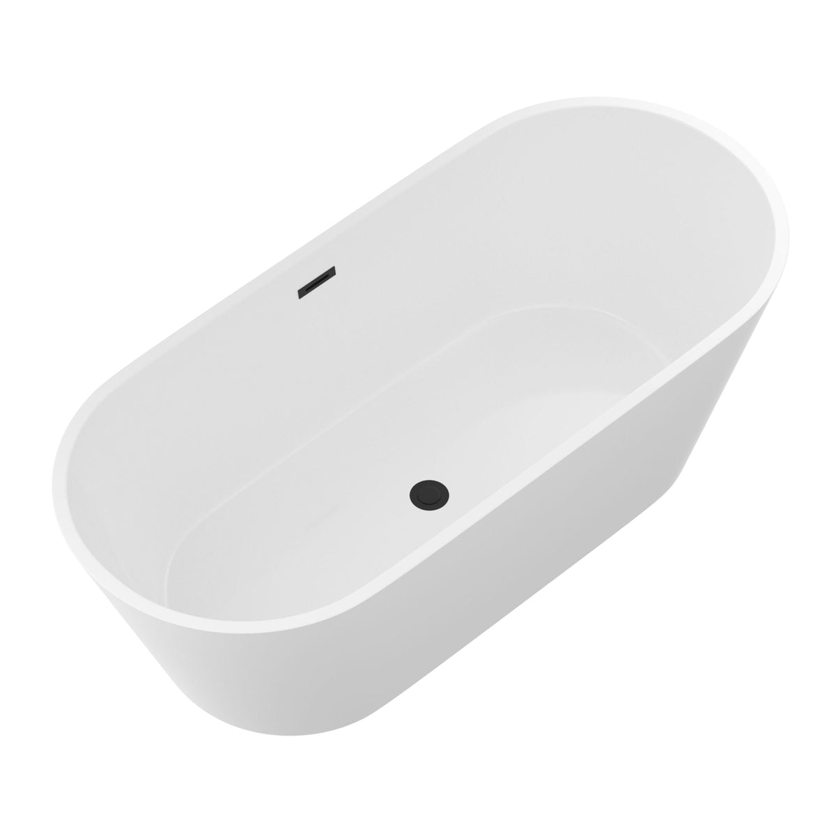 Gloss Freestanding Bathtub With Overflow & Pop Up Drain, Stand Alone Soaking Tub, photo 7 of 14