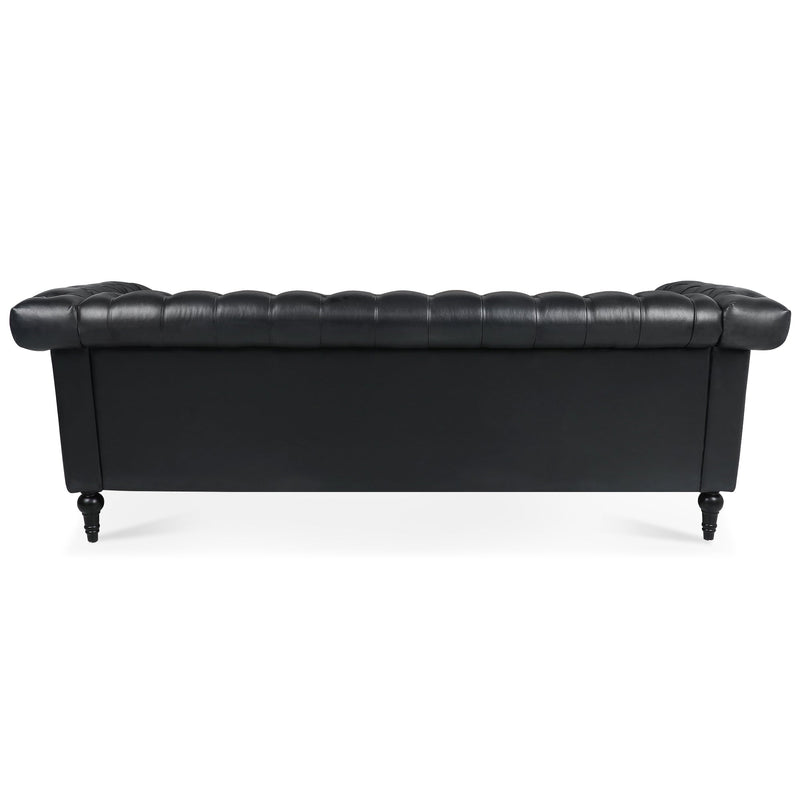 83.66 Inch Width Traditional Square Arm removable cushion 3 seater Sofa