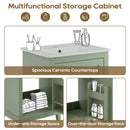 Modern Small Bathroom Vanity Cabinet With Ceramic Basin, Ample Storage, 1 Soft Close Door by HouseOfZazla