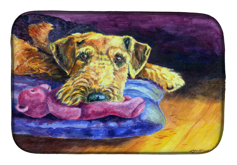 Airedale Terrier Teddy Bear Dish Drying Mat 7345DDM