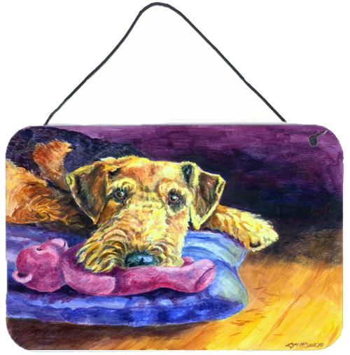 Airedale Terrier Teddy Bear Wall or Door Hanging Prints 7345DS812