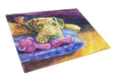 Airedale Terrier Teddy Bear Glass Cutting Boards – Durable, Decorative Kitchen Art Large 7345LCB