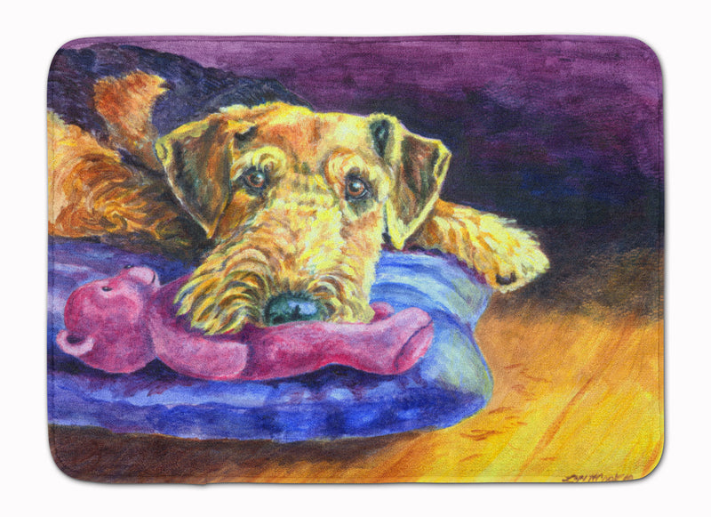 Airedale Terrier Teddy Bear Machine Washable Memory Foam Mat 7345RUG