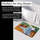 Bichon Frise on the patio Memory Foam Kitchen Mat Machine Washable Anti-Fatigue Cushion Comfort Bath or Kitchen Rug