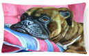 Fawn Boxer Decorative Throw Pillow 12x16 Indoor Outdoor Accent Cushion, Fabric Cover with Insert for Sofa, Bed, Porch & Living Room
