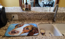 Snow Baby Brittany Spaniel Dish Drying Mat Absorbent Dish Drying Mat Pad for Kitchen Counter Dish Drainer Mat for Countertop, 14 x 21", Multicolor