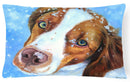Snow Baby Brittany Spaniel Decorative Throw Pillow 12x16 Indoor Outdoor Accent Cushion, Fabric Cover with Insert for Sofa, Bed, Porch & Living Room
