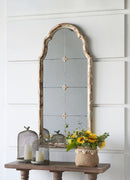 Large & Framed Wall Mirror, Arched Mirror With Decorative Window Look For Living Room - Cream by Unique Piece Furniture