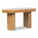 Jesse - Single Drawer Fluted Oval Console Desk - Honey Brown by Unique Piece Furniture