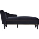 Velvet Chaise Lounge, Button Tufted Right Arm Facing Lounge Chair With Nailhead Trim For Living Room - Black by HouseOfZazla