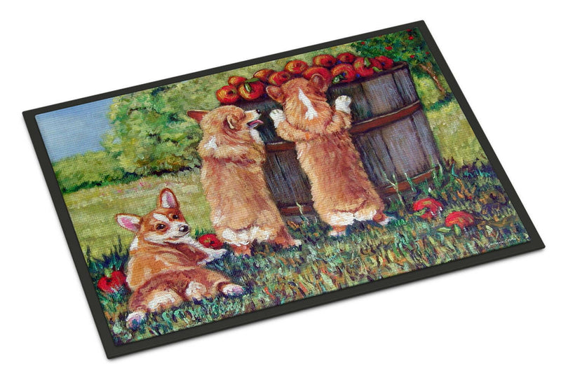 Apple Helper Corgis Indoor or Outdoor Mat 18x27 7351MAT