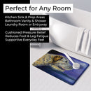 Irish Wolfhound Looking Memory Foam Kitchen Mat Machine Washable Anti-Fatigue Cushion Comfort Bath or Kitchen Rug