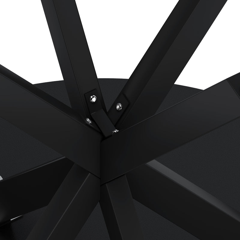 31.5" Modern Round Dining Table with Crossed Legs, Black Occasional Table, Two Piece Detachable Table Top, Matte Finish Iron Legs