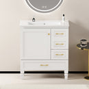 30" White Bathroom Vanity with Abundant Storage by HouseOfZazla