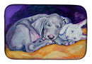Weimaraner Snuggle Bunny Dish Drying Mat Absorbent Dish Drying Mat Pad for Kitchen Counter Dish Drainer Mat for Countertop, 14 x 21", Multicolor