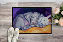 Weimaraner Snuggle Bunny Doormat Indoor Outdoor 18H X 27W Front Door Mat Rugs for Entryway, Non Slip Washable
