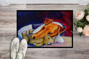 Fox Terrier and Teddy Bear Doormat Indoor Outdoor 24H X 36W Front Door Mat Rugs for Entryway, Non Slip Washable Low Pile,