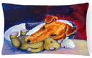 Fox Terrier and Teddy Bear Decorative Throw Pillow 12x16 Indoor Outdoor Accent Cushion, Fabric Cover with Insert for Sofa, Bed, Porch & Living Room