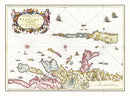 Vintage Map of Hebrides Islands 1665