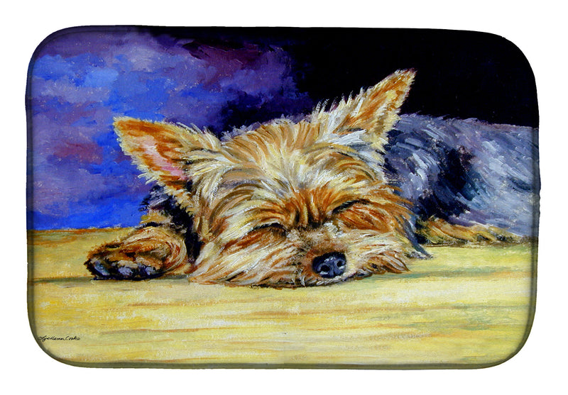 Yorkie Taking a Nap Dish Drying Mat 7357DDM