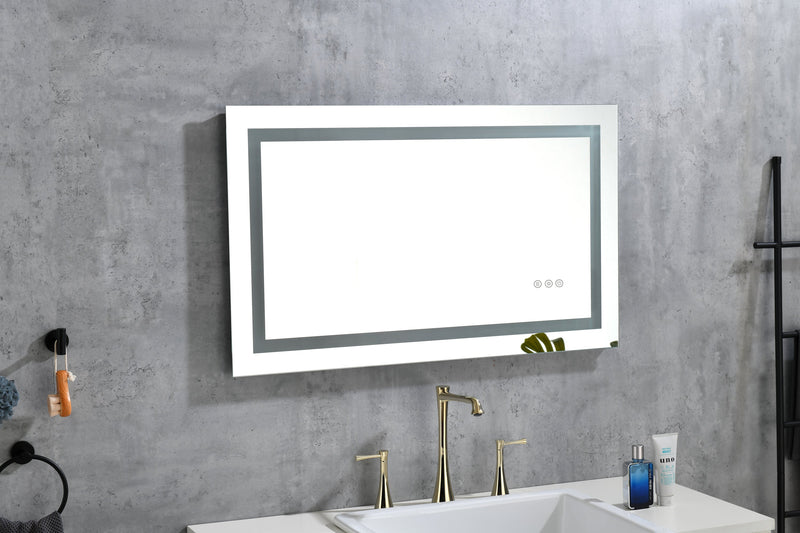40x24 LED Lighted Bathroom Wall Mounted Mirror with High Lumen+Anti-Fog Separately Control+Dimmer Function