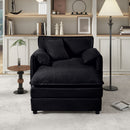 Oversized Chair With Movable Ottoman, Soft Upholstered Lounge Chair by HouseOfZazla