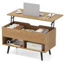 31.5 Inch Lift-Top Coffee Table with Hidden Storage and 2 Open Shelves by LJGDeals