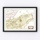 Vintage Map of Moravia, Scotland 1665