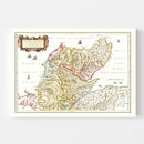 Vintage Map of the Scottish Highlands 1665