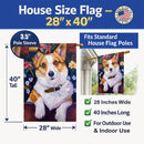 Can I help you Corgi House Flag 28x40 Porch Sleeve Pole Decorative Outside Yard Banner Artwork Wall Hanging, Polyester