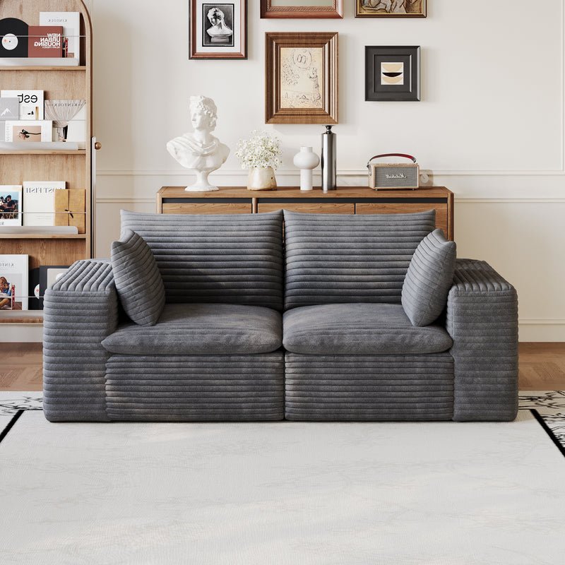 71" Cloud Sofa in Corduroy Fabric, photo 4 of 10