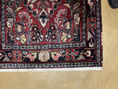 3' 4" X 9' Antique Handmade Wool Rug Runner Floral Organic Dyes Red Nice