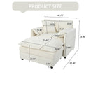 Oversized Chair With Movable Ottoman, Soft Upholstered Lounge Chair by HouseOfZazla