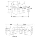 Mclean - Power Reclining Sectional Sofa With Storage Console - Dark Brown by HouseOfZazla