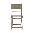 Outdoor Foldable Wood Dining Chair With Slat Design (Set of 2)