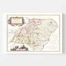 Vintage Map of Aberdeen Scotland 1665