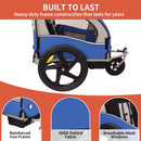 2-in-1 Double 2 Seat Bicycle Bike Trailer Jogger Stroller for Kids Children Foldable Collapsible w/Pivot Front Wheel