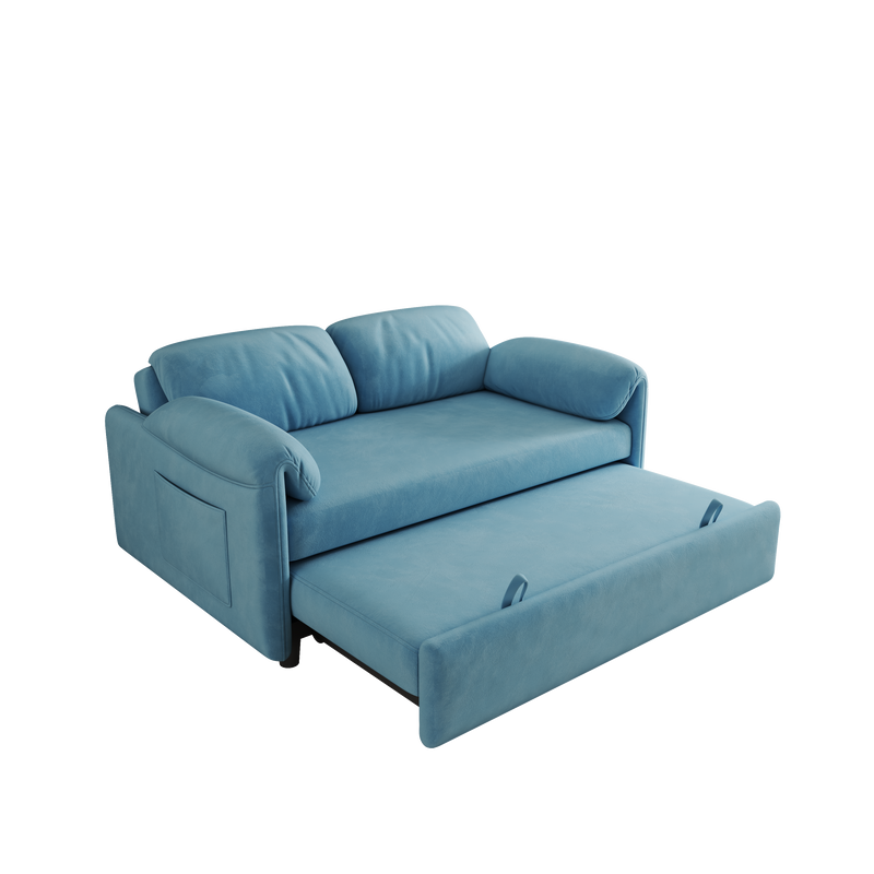 54 "velvet blue sofa sofa bed dual purpose living room retractable bed