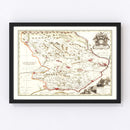 Vintage Map of Angus, Scotland 1665