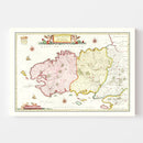 Vintage Map of Bretagne (Brittany), France 1665