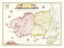 Vintage Map of Bretagne (Brittany), France 1665