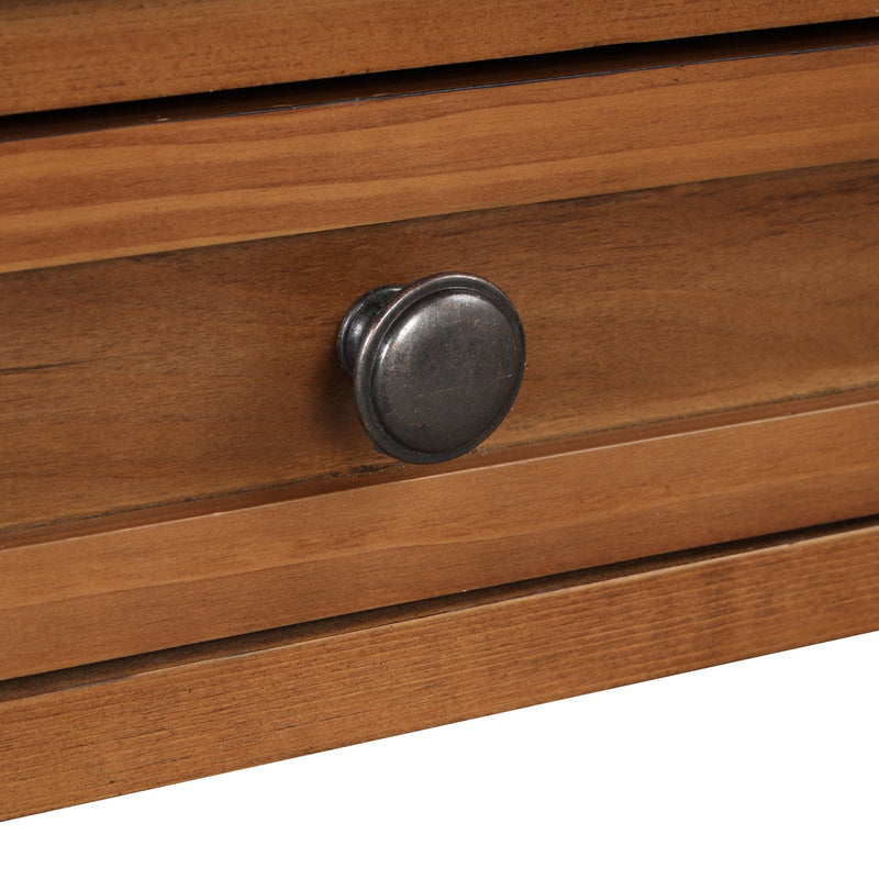 36" Farmhouse Pine Wood Console Table Entry Sofa Table with 4 Drawers & 1 Storage Shelf for Entryway Living Room Bedroom Hallway Kitchen (Brown)