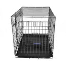 30inches Dogs Crate Folding Metal Pets Crates Double Door Puppy Cage Easy Set Up