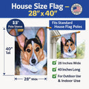 Pembroke Corgi Seriously House Flag 28x40 Porch Sleeve Pole Decorative Outside Yard Banner Artwork Wall Hanging, Polyester
