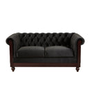 VIVALUX 59.44" Chesterfield Velvet Loveseat Sofa