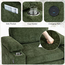 Fabric Sofa Bed With Cupholders And USB Charging Ports Chair For Living Room by Unique Piece Furniture